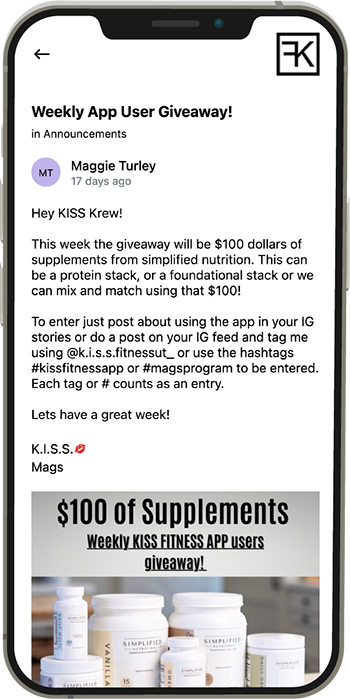 KISS Fitness App